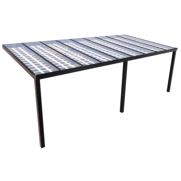 Aluminium veranda met zonnepanelen (b)700 x (d)300 cm